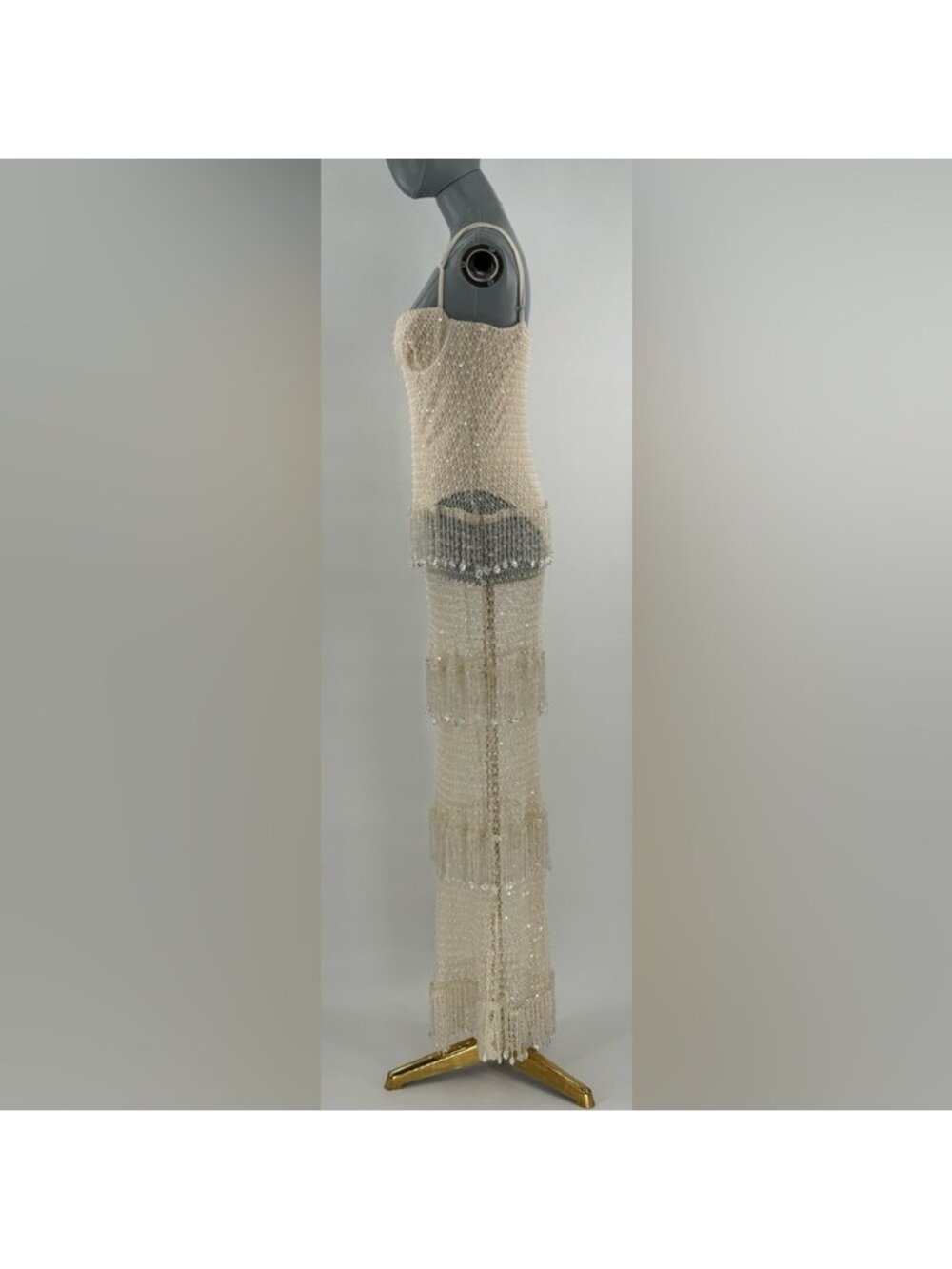 🆕 PATBO 🧿 NWOT Crochet Bloom Beaded Tiered Maxi Dress, Off White - Sz 12 BR44 - Picture 5 of 16